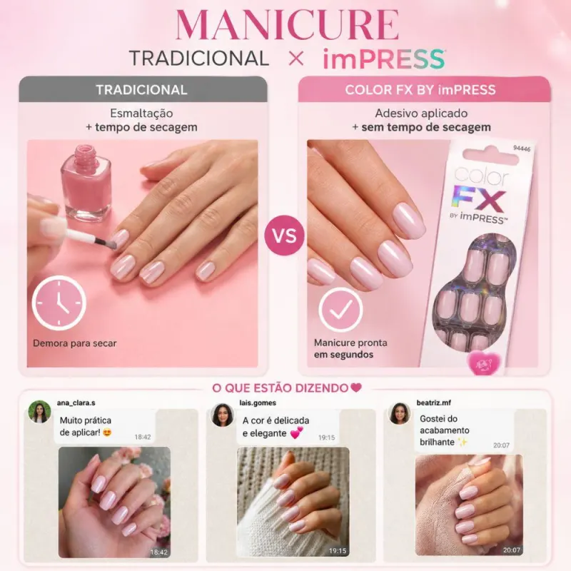 Unhas Autocolantes Kiss Ny Color Fx By Impress Adorable Imcf02x