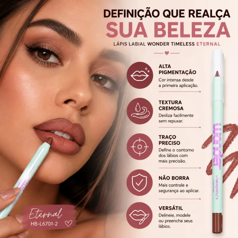 Lápis Labial Ruby Rose Wonder Timeless Eternal Hb-l6701-2
