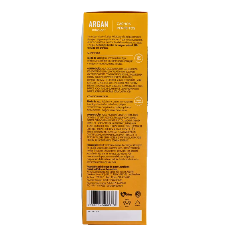 Kit Inoar Argan Infusion Cachos Perfeitos (2 Produtos)
