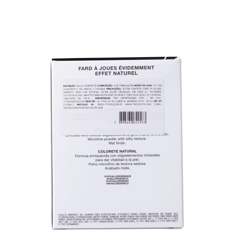 Rouge Baiser Paris Fard À Joues Évidemment 01 Acajou - Blush 6g