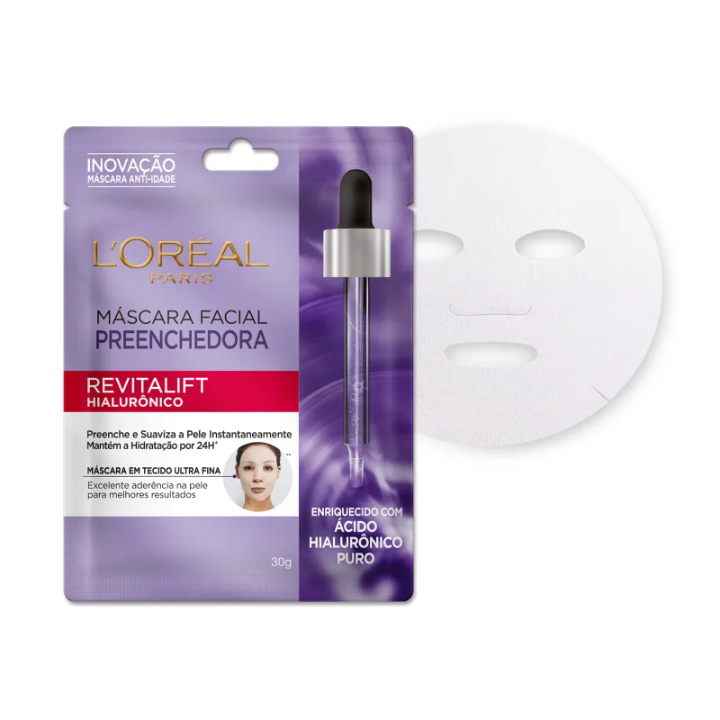 L'Oréal Paris Revitalift Hialurônico Preenchedora - Máscara Facial em Tecido Redutor de Linhas 30g
