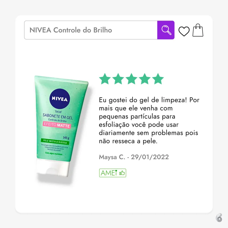 NIVEA Efeito Matte - Sabonete Facial em Gel Purificante 150g