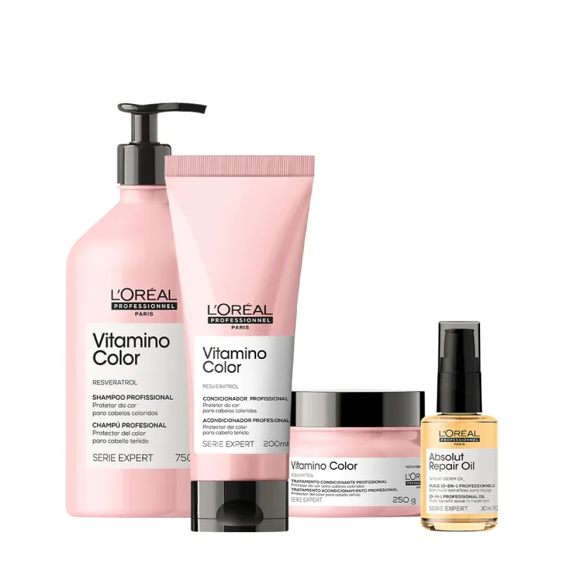 Kit L'Oréal Professionnel Vitamino Color Home Care Oil 30 (4 produtos)