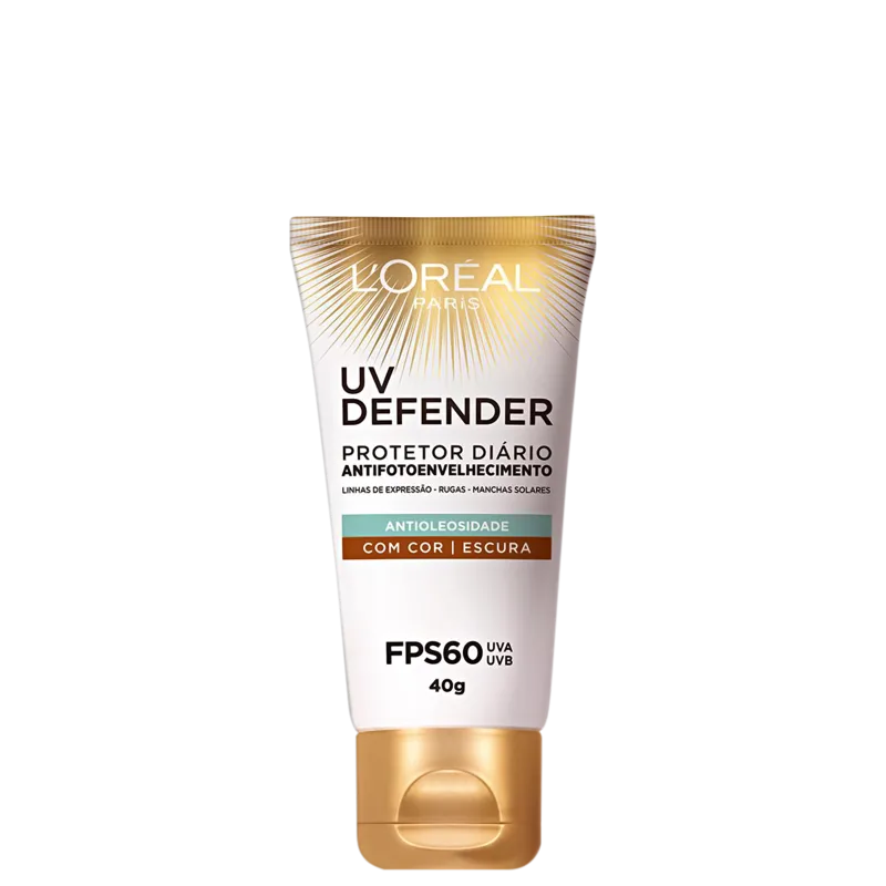 L'Oréal Paris UV Defender Antioleosidade FPS 60 Escura - Protetor Solar Facial 40g