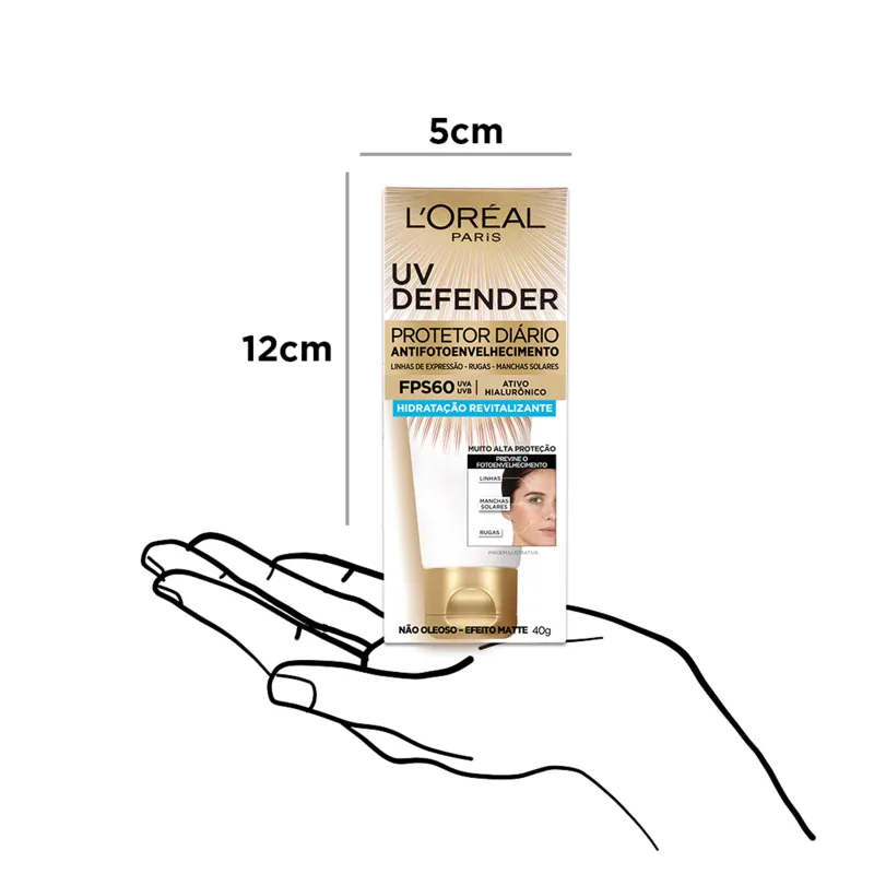 L'Oréal Paris UV Defender Hidratação FPS 60 - Protetor Solar Facial 40g