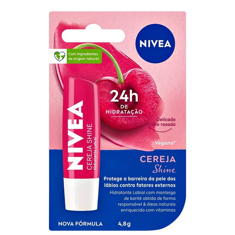 NIVEA Shine Cereja - Hidratante Labial 4,8g