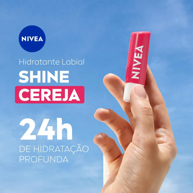 NIVEA Shine Cereja - Hidratante Labial 4,8g