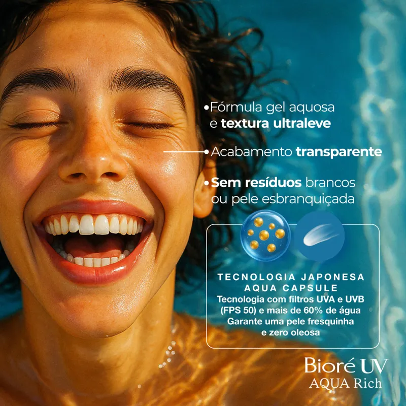 Bioré Aqua Rich Watery Essence FPS 50 - Protetor Solar Facial 50g