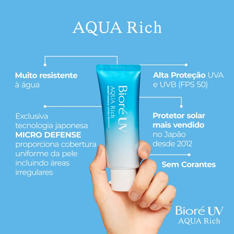 Bioré Aqua Rich Watery Essence FPS 50 - Protetor Solar Facial 50g