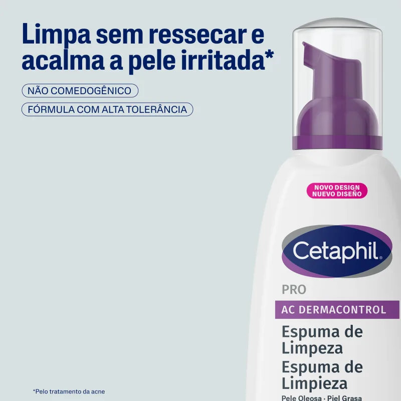 Cetaphil Pro AC Dermocontrol Pele Oleosa - Espuma de Limpeza Facial 236ml