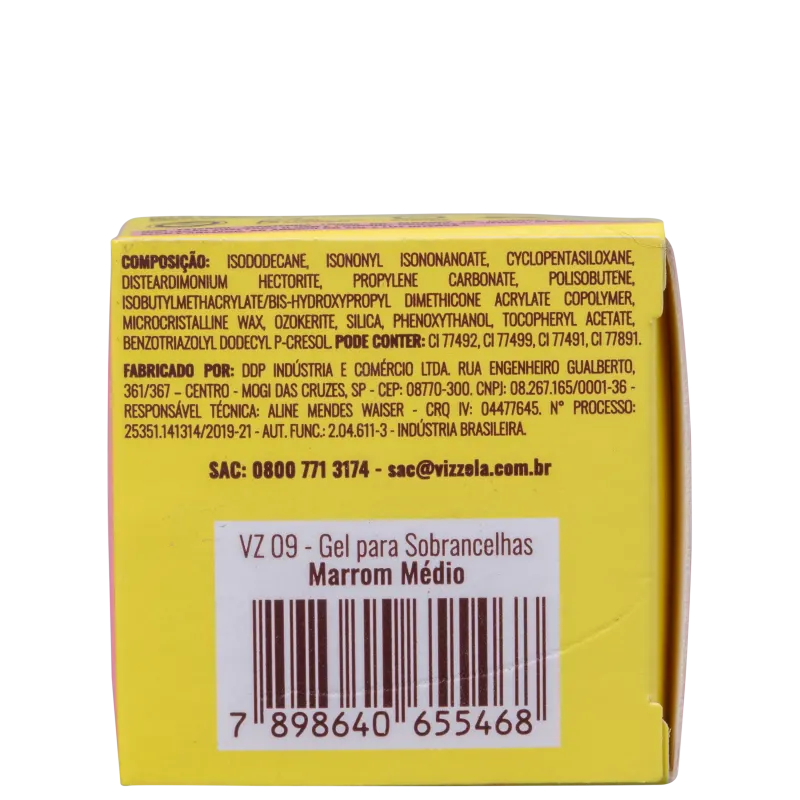 Vizzela Cosméticos Hello Brow! 02 Marrom Médio - Gel para Sobrancelha 8g