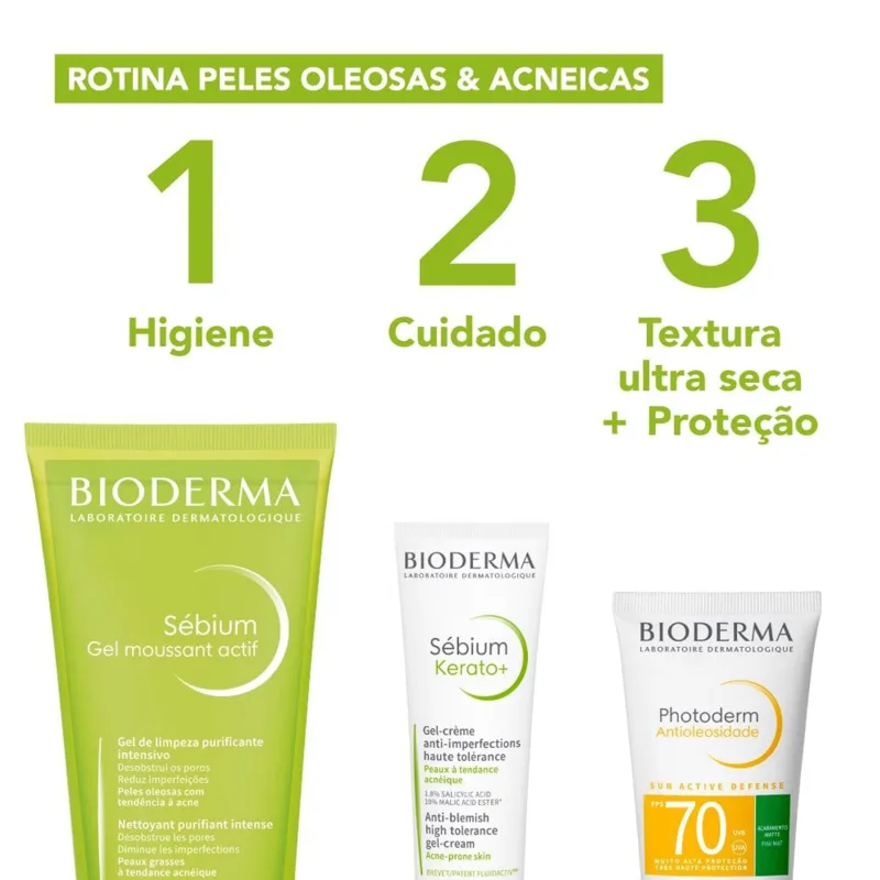 Bioderma Sébium Gel Moussant Actif - Gel de Limpeza Purificante Intensiva 200ml