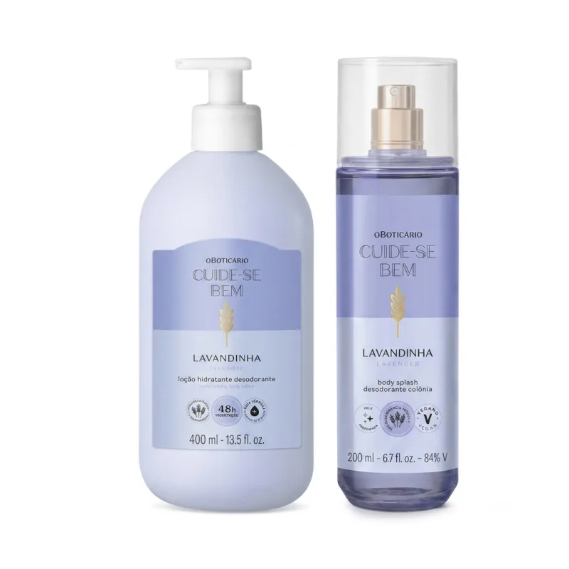 Combo Cuide-se Bem Lavandinha: Body Splash 200ml + Loção Corporal 400ml