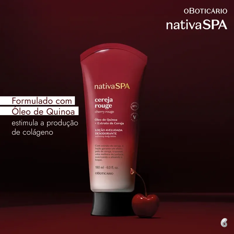 Nativa SPA Cereja Rouge o Boticário - Loção Aveludada Desodorante Corporal 180ml