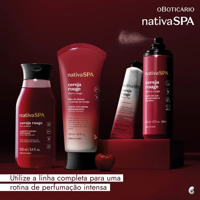 Nativa SPA Cereja Rouge o Boticário - Loção Aveludada Desodorante Corporal 180ml