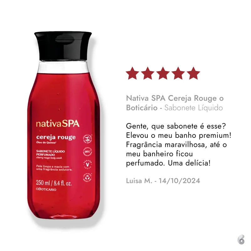 Nativa SPA Cereja Rouge o Boticário - Sabonete Líquido 250ml