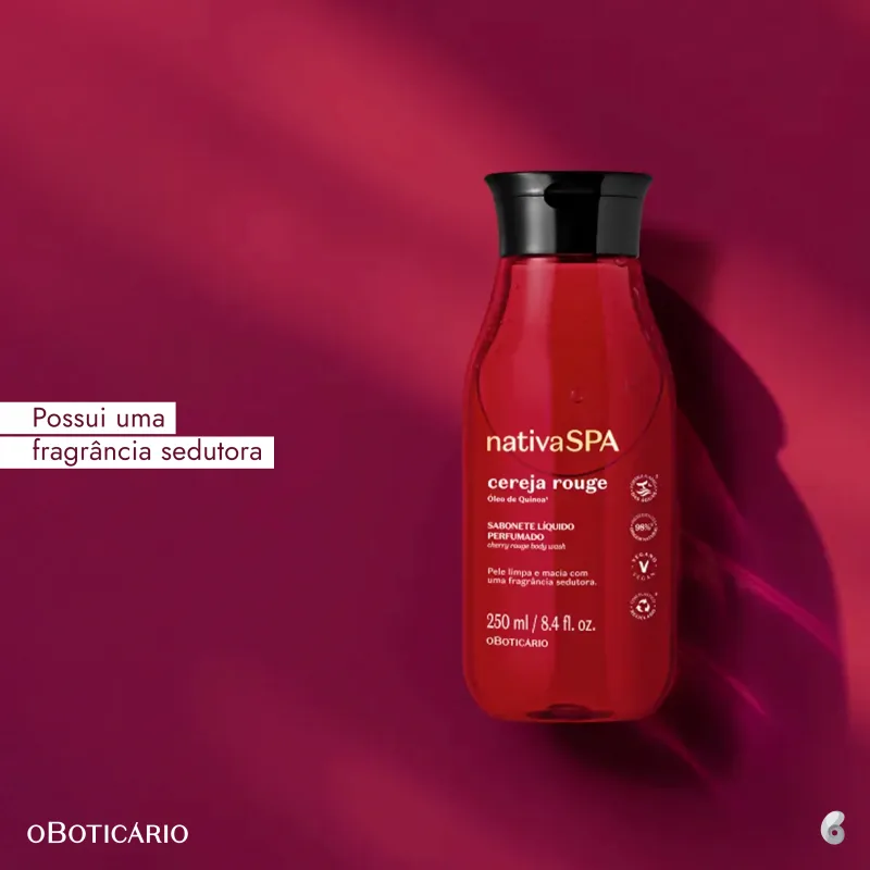 Nativa SPA Cereja Rouge o Boticário - Sabonete Líquido 250ml