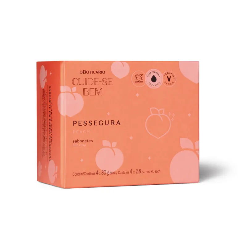 Sabonete em Barra Cuide-Bem Pessegura 4x80g