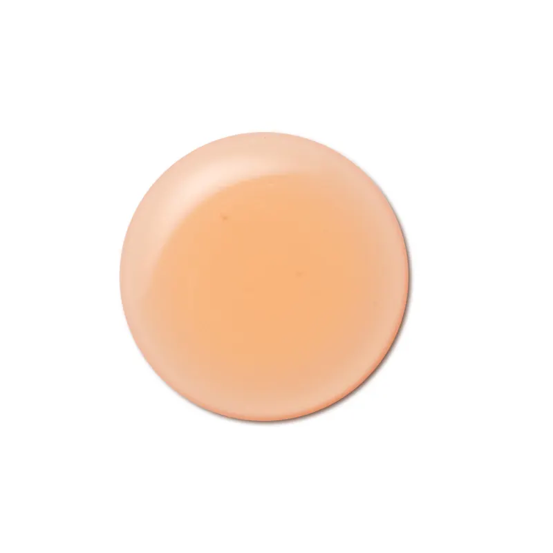 Imagem da textura do gel de limpeza Facial Cuide-se Bem Tangerina em tom laranja-claro, com aparência cremosa, translúcida e brilhante, em superfície lisa e uniforme.