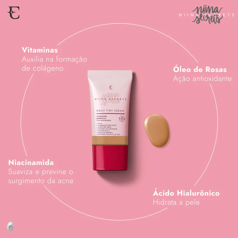 Eudora Niina Secrets Daily Tint Cream Cor 25 - Base Líquida 25ml