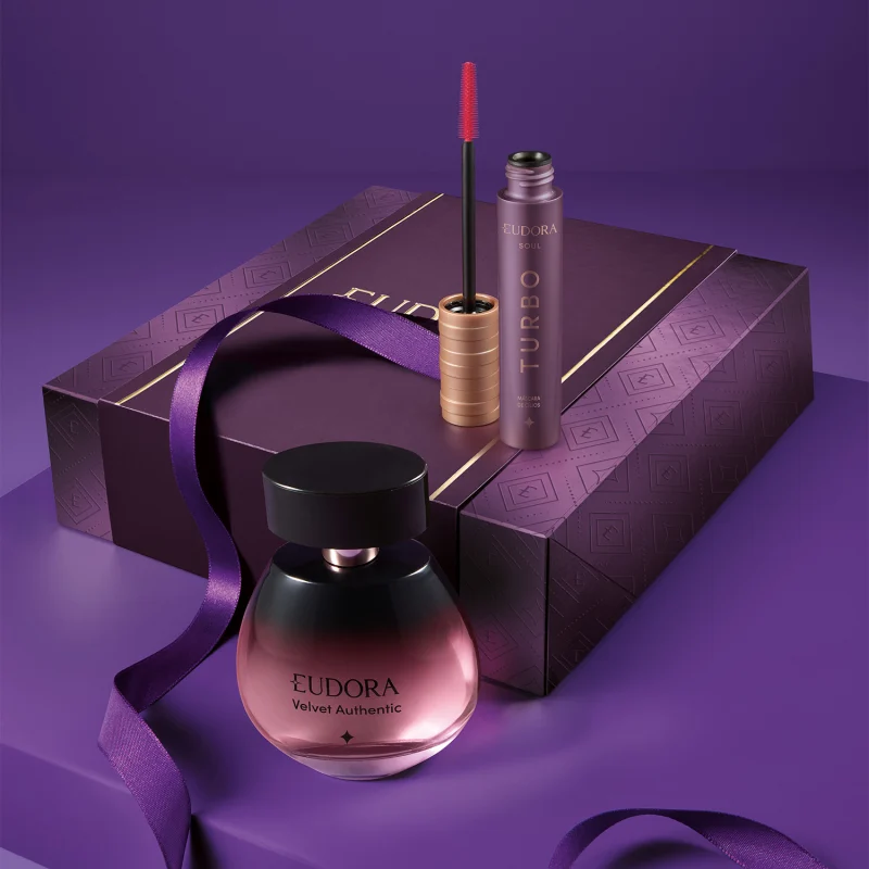 Conjunto Eudora com Desodorante Colônia Velvet Authentic 100ml + Máscara de Cílios Turbo Soul 10g