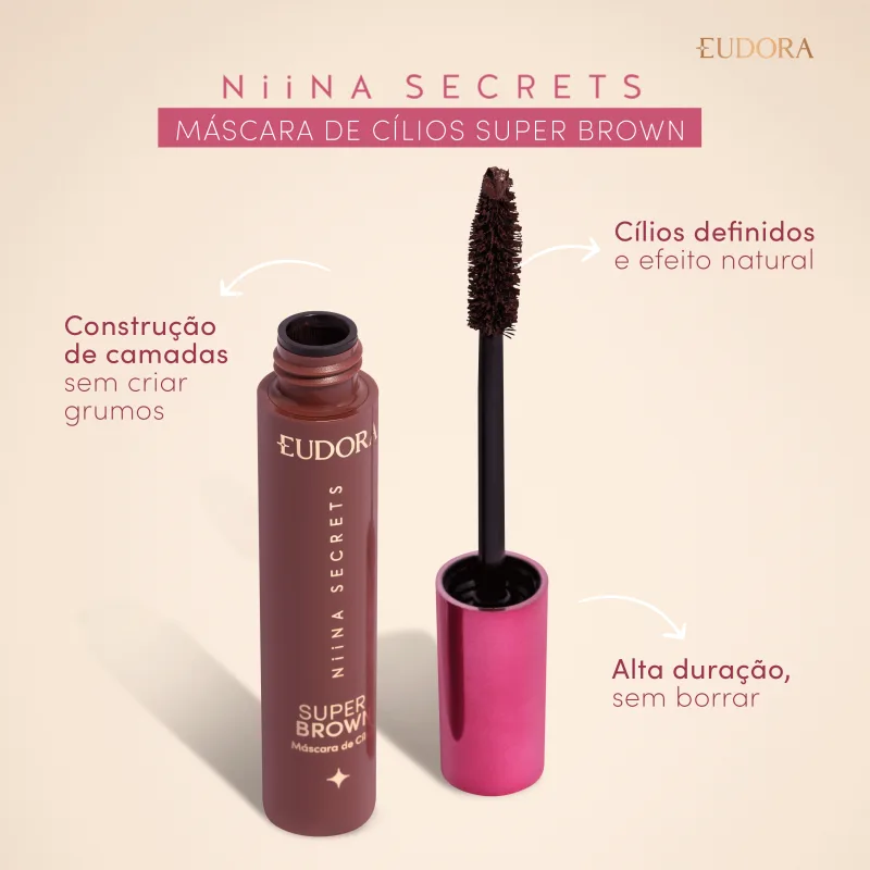 Eudora Niina Secrets Neutrals Super Brown - Máscara para Cílios 10g