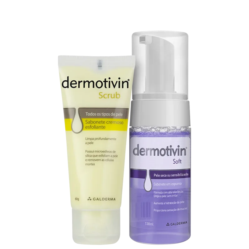 Kit Dermotivin Esfoliação e Sabonete em Espuma Pele Seca ou Sensível (2 Produtos)