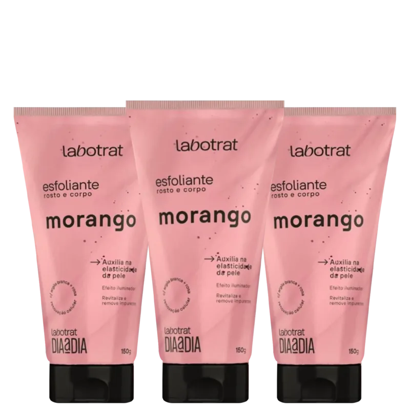 Kit Esfoliante Facial E Corporal Labotrat Morango 150Gr (03 unidades)