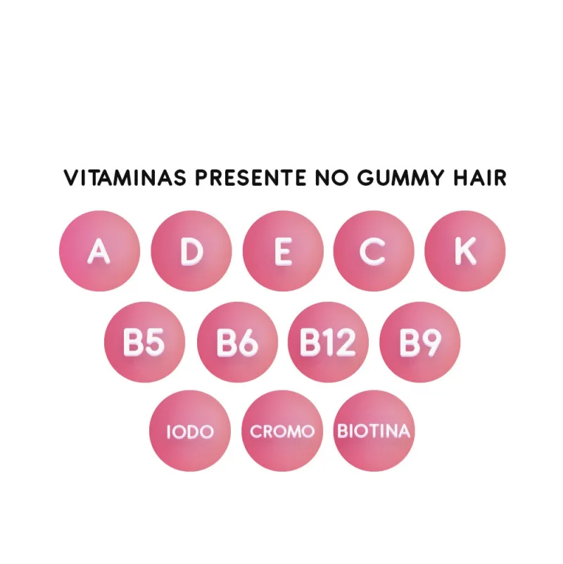Gummy  Hair Vitamin Tutti Frutti -  Suplemento Alimentar em Goma 180g