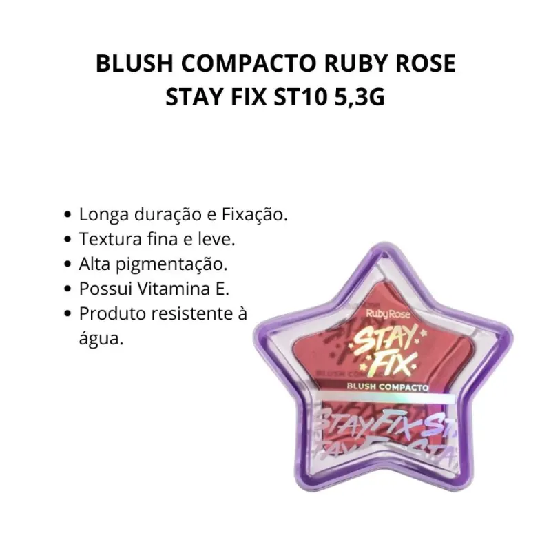 Blush Compacto Ruby Rose Stay Fix St10 5,3g