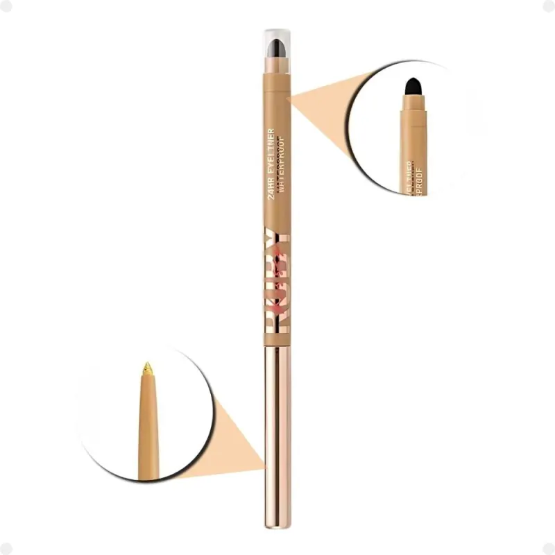 Ruby Kisses Eye Liner Retrátil Glittery Gold - Lápis de Olho em Gel 300mg