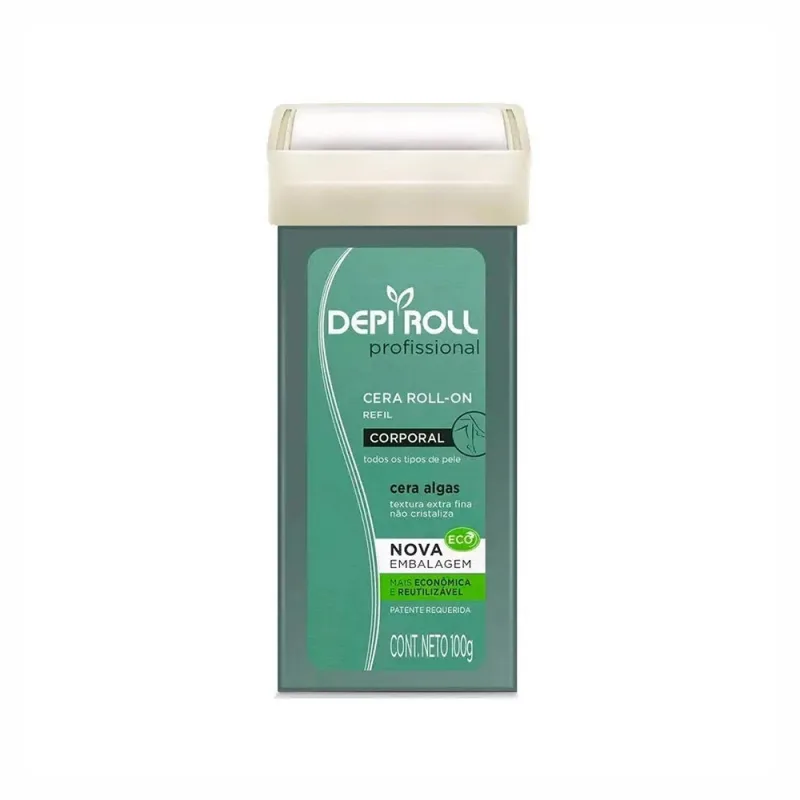 DepiRoll Verde Encravados - Cera Depilatória Roll-On Refil 100g