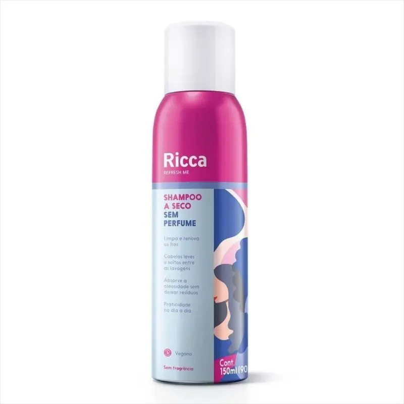 Kit Ricca Shampoo A Seco Sem Perfume 150ml 2 Unidades