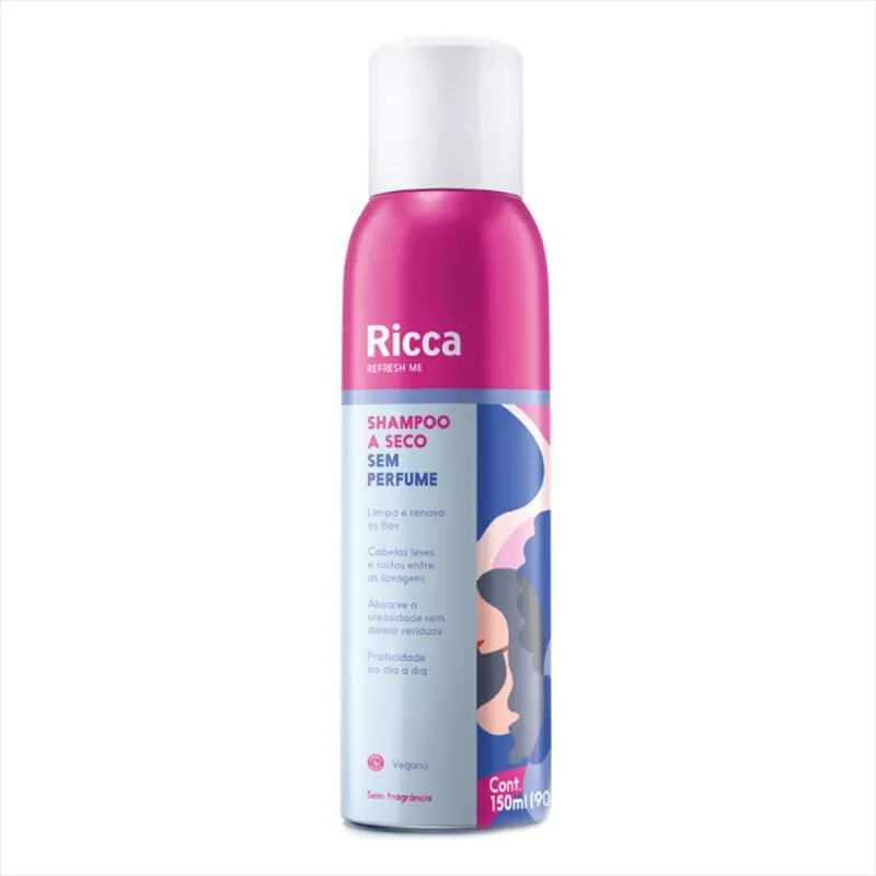 Kit Ricca Shampoo A Seco Sem Perfume 150ml 2 Unidades