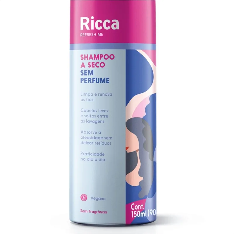 Kit Ricca Shampoo A Seco Sem Perfume 150ml 2 Unidades