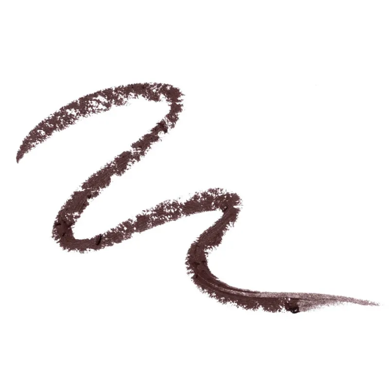 Imagem da textura marrom escura, cremosa e brilhante do lápis para olhos Marrontito POP Quem Disse, Berenice?, em superfície branca.