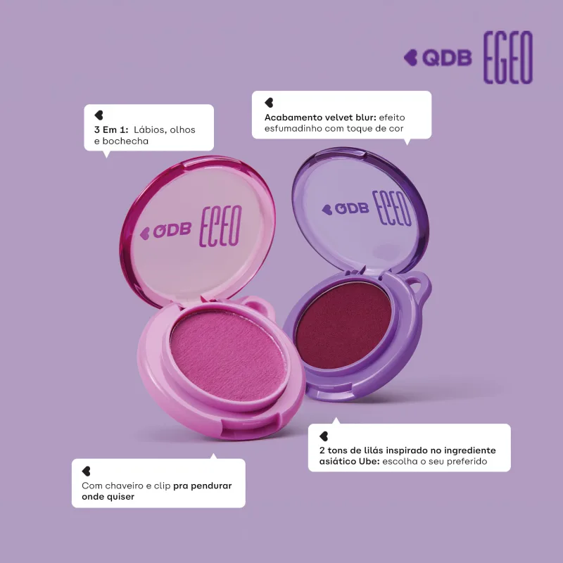 Batom 3 em 1 Berry Framboesa Lip & Cheek Egeo Ubessesion  QDB 2,5g