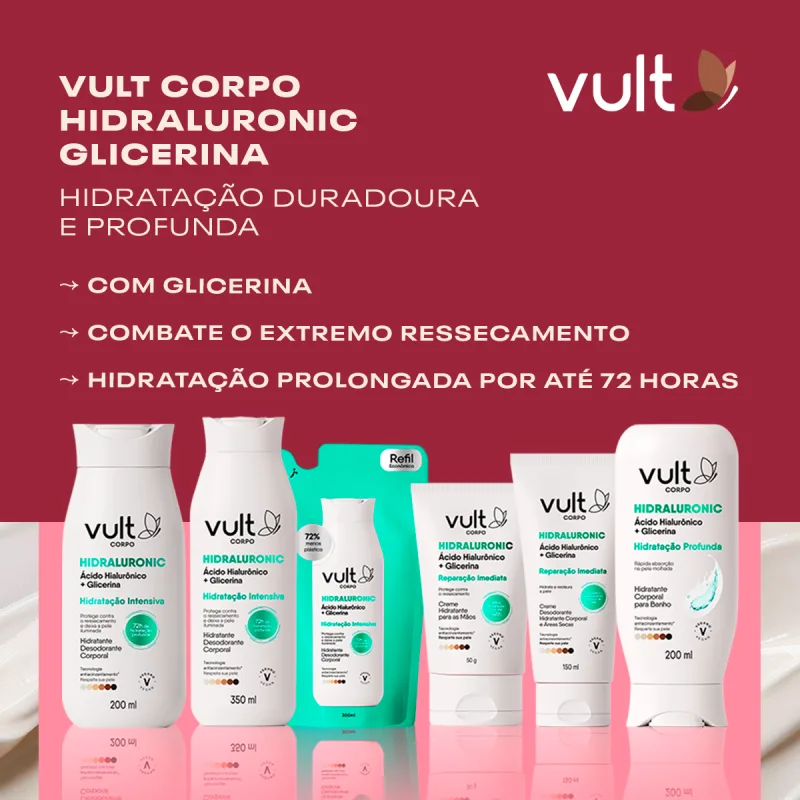 Vult Corpo Hidraluronic Reparação Imediata Áreas Secas - Creme Desodorante Hidratante Corporal 150ml