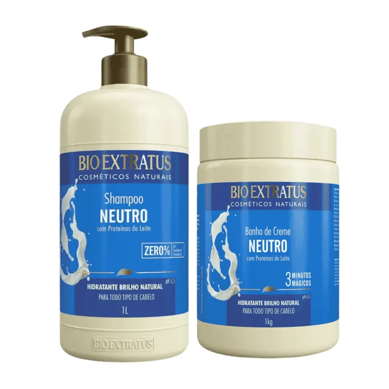 Kit Bio Extratus Neutro Hidratação Shampoo 1L Máscara 1kg