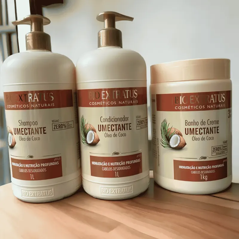 Kit Bio Extratus Umectante Coco Hidratação Shampoo Cond Másc