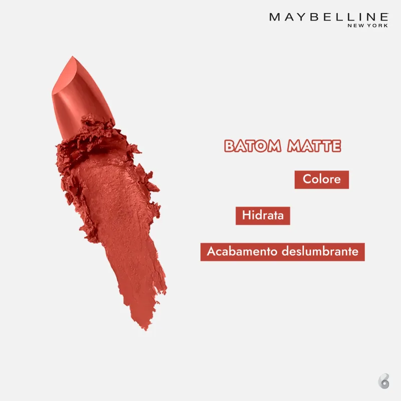Maybelline Color Sensational Nudes Impecáveis 205 Xeque Matte - Batom Matte 4,2g