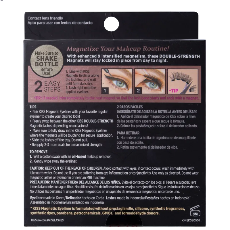 Kiss New York Magnetic Eyeliner K02 - Cílios Postiços Magnéticos