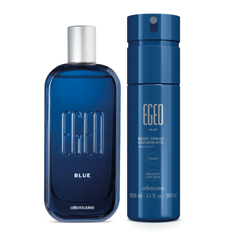 Combo Egeo Blue: Desodorante Colônia 90ml + Body Spray 100ml