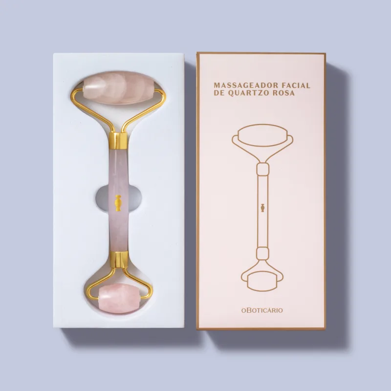 Massageador Facial Rosa de Quartzo