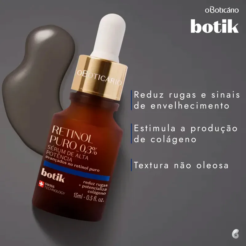 o Boticário Botik Retinol Puro - Sérum Facial de Alta Potência 15ml