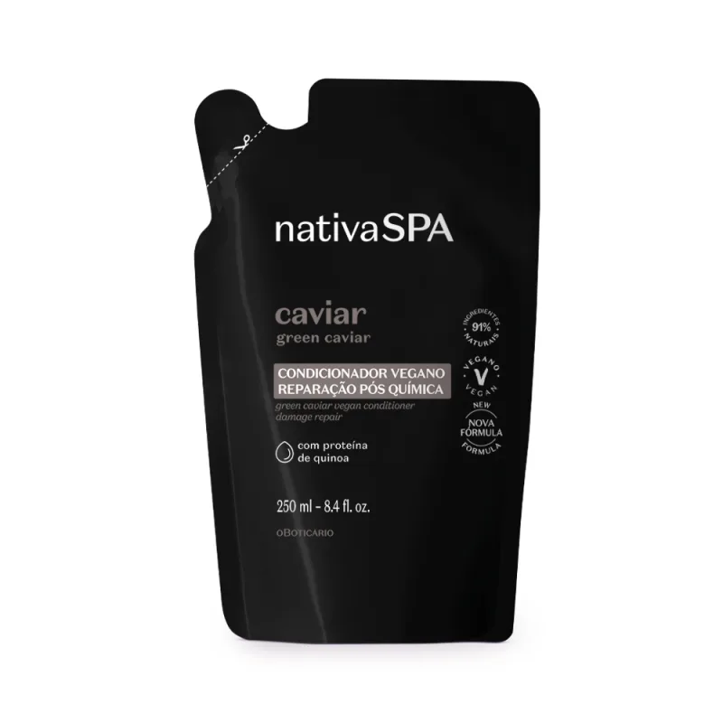 Refil Condicionador Nativa SPA Caviar Reparação Pós Química 250ml