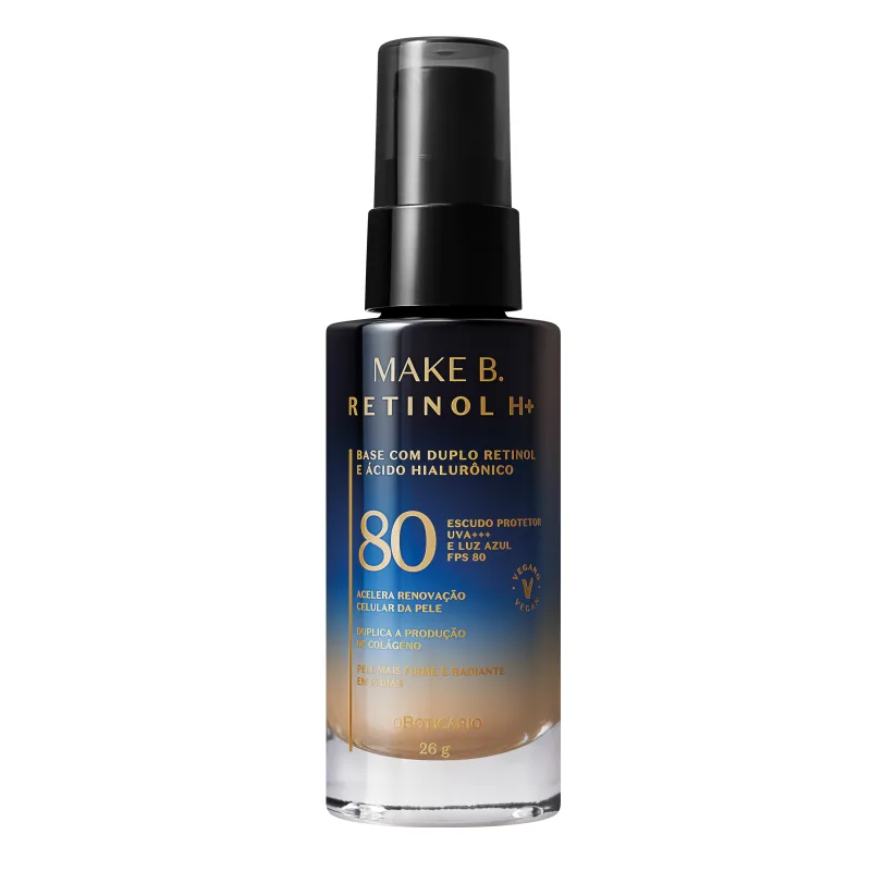 Base Líquida Cor 40 com FPS 80 Make B. Retinol H+ 26g