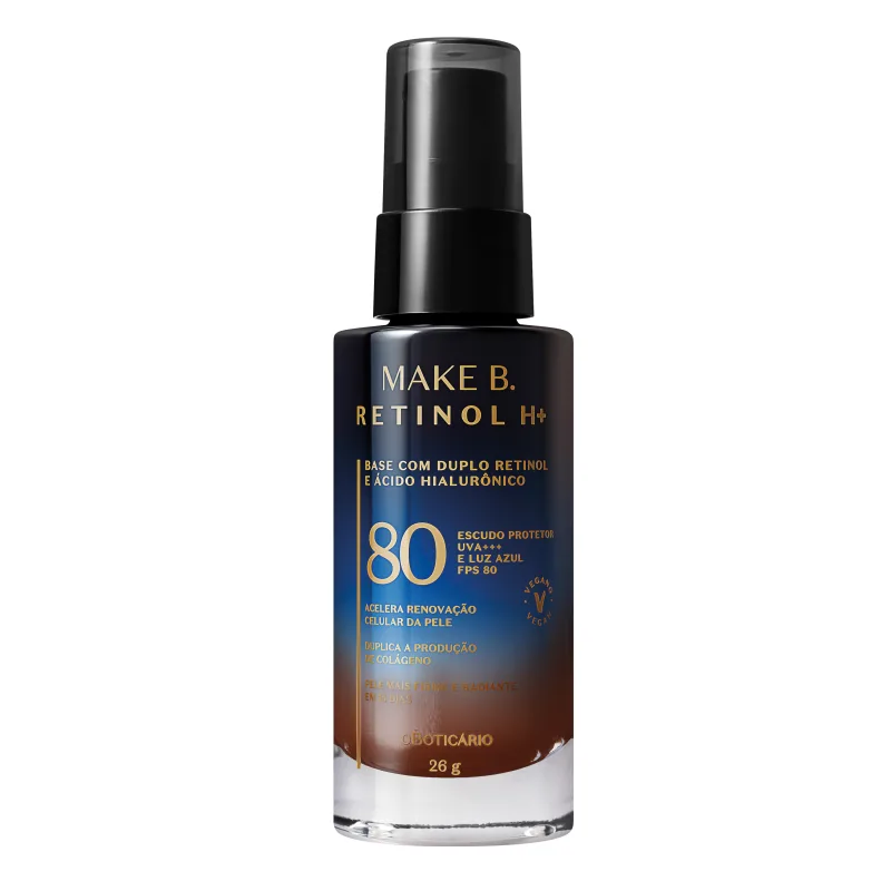 Base Líquida Cor 80 com FPS 80 Make B. Retinol H+ 26g