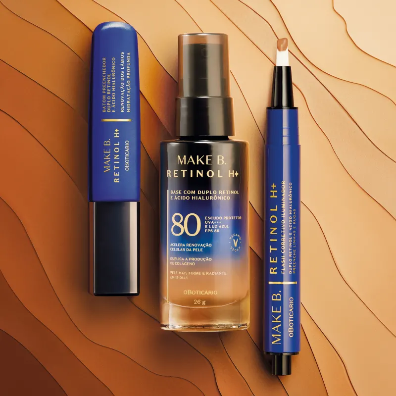Base Líquida Cor 10 com FPS 80 Make B. Retinol H+ 26g