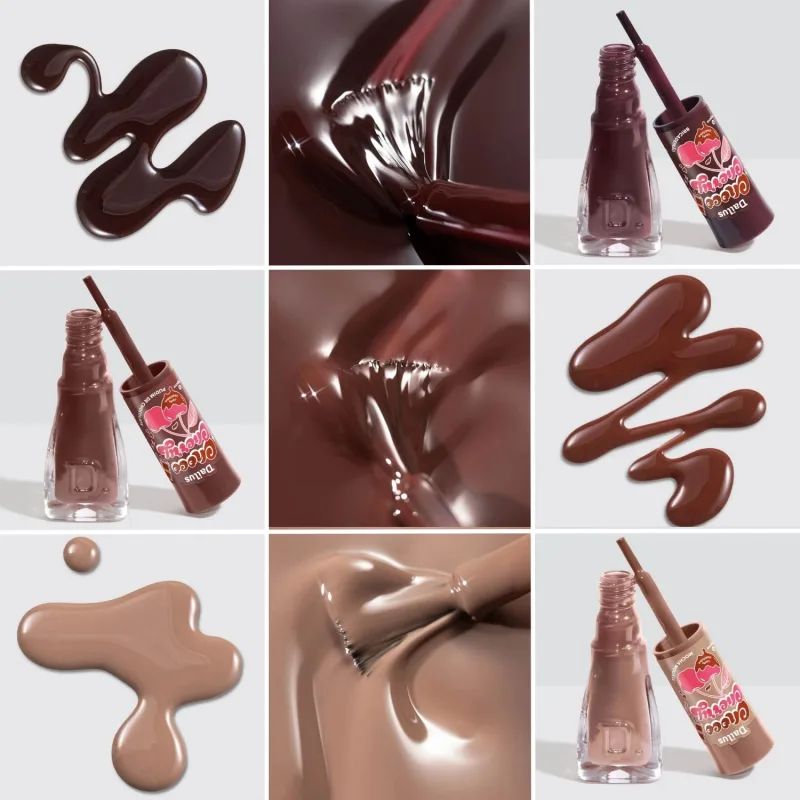 Kit Esmaltes Dailus Choco Cherry - Mocha Mousse, Brigadeirão e Pudim de Chocolate